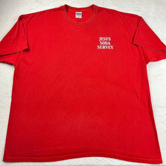 Jesus Loves You Jesus soda Survey vintage t-shirt size 2XL Gildan tag - Picture 2 of 8